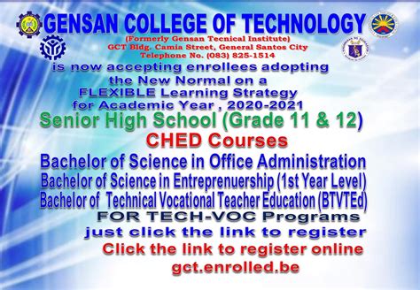 polytechnic gensan|Gensan College of Technology, Inc.: Admissions Requirements.